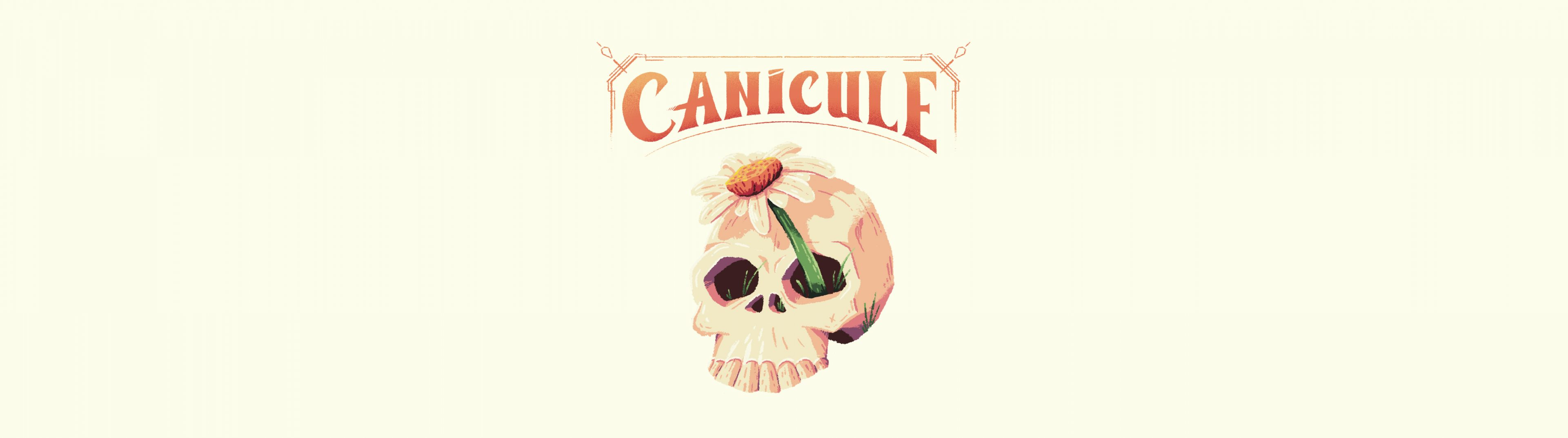 The logo of the skull with a flower by Jason Dejaegere for the t-shirt Canicule collection
