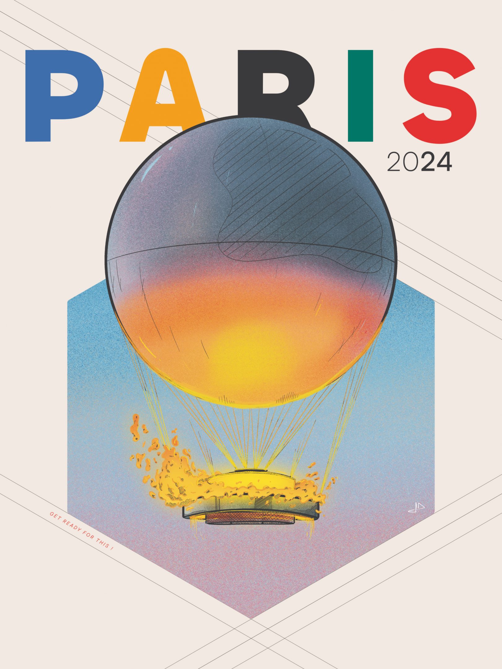 Poster Olympics Flame by Jason Dejaegere for Olympics Games in Paris 2024