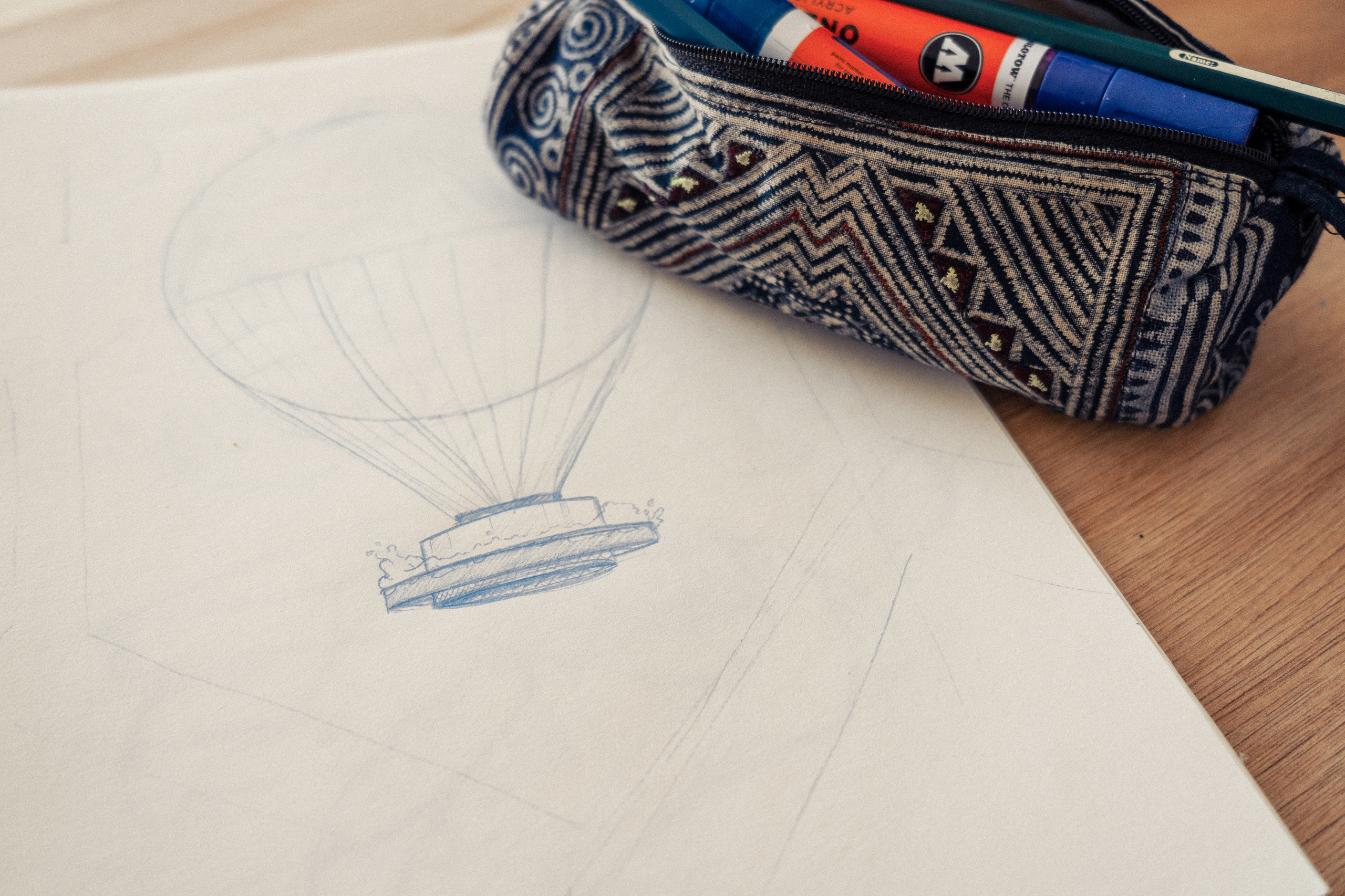 Sketch of the Olympic Flame for the Olympics Games in Paris 2024