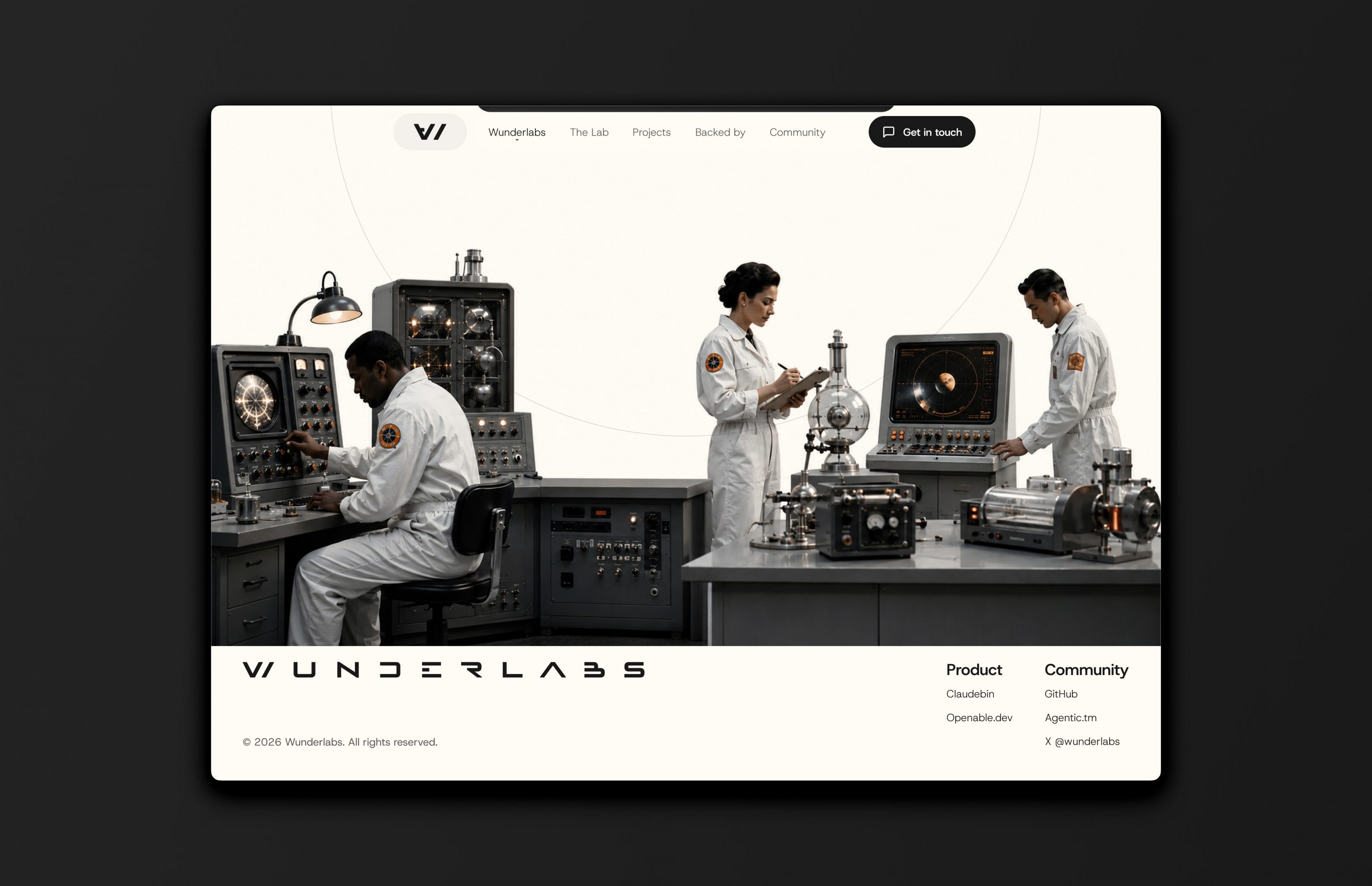 The footer of Wunderlabs