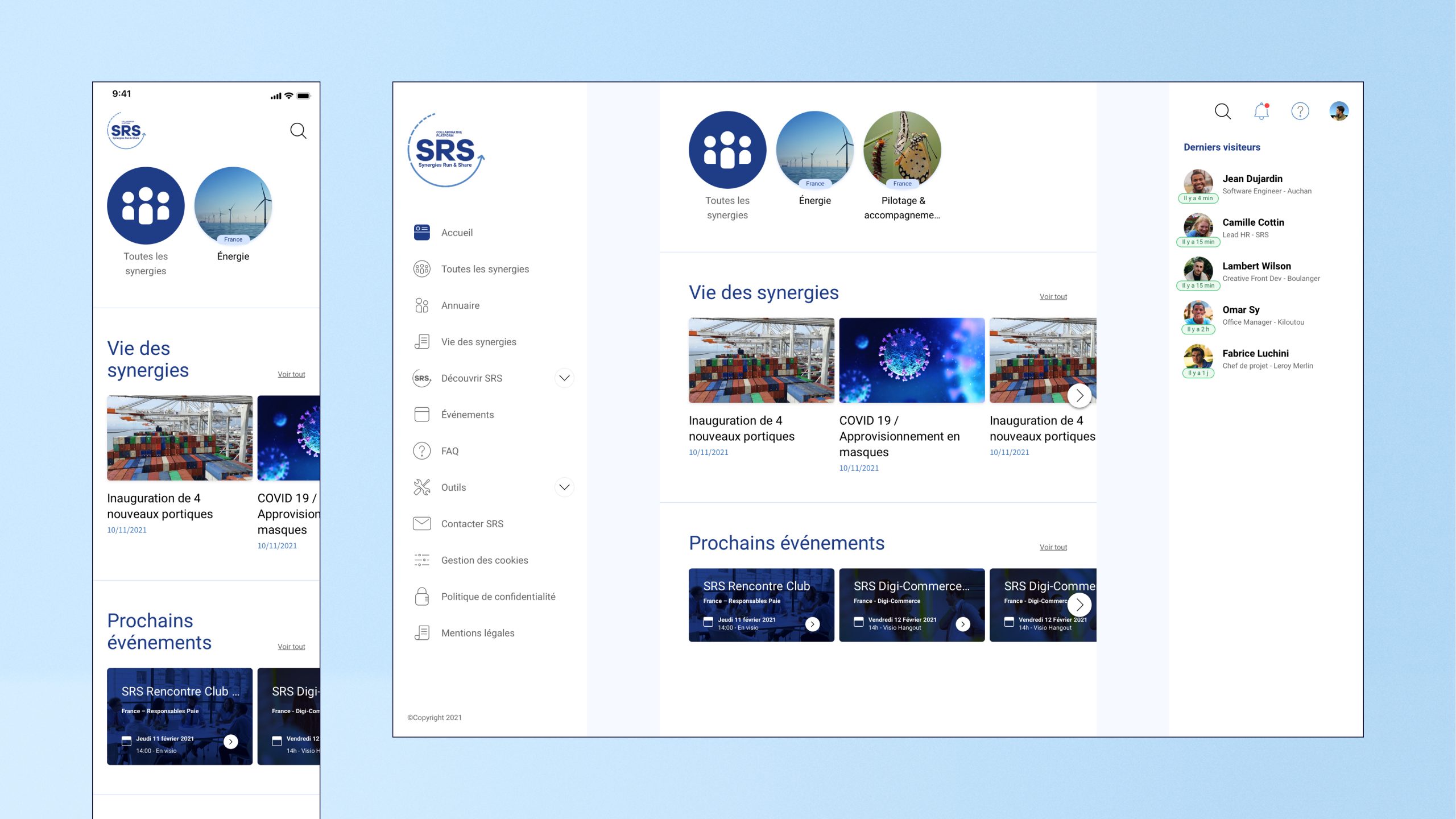 Maquette de la page d'accueil